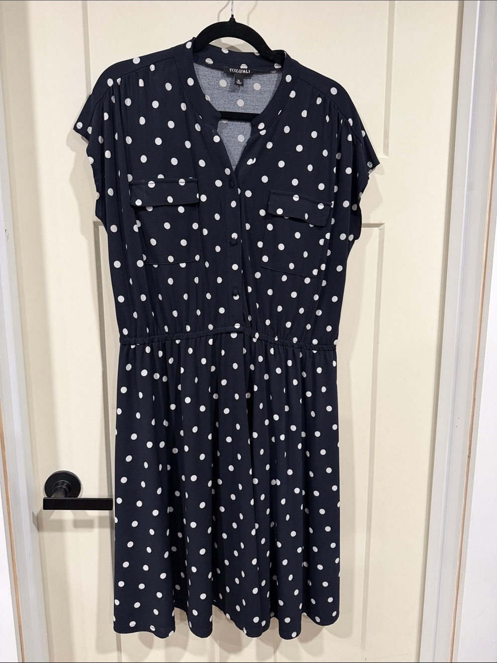 Roz & Ali Navy and White Polka Dot Tee